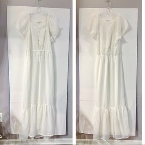 Free People White Lace Maxi Dress Dots Size S